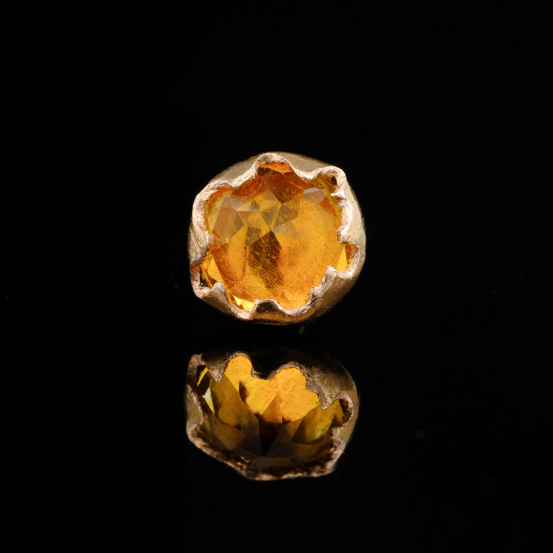 Reverse set Citrine in Yellow Gold - Threadless end