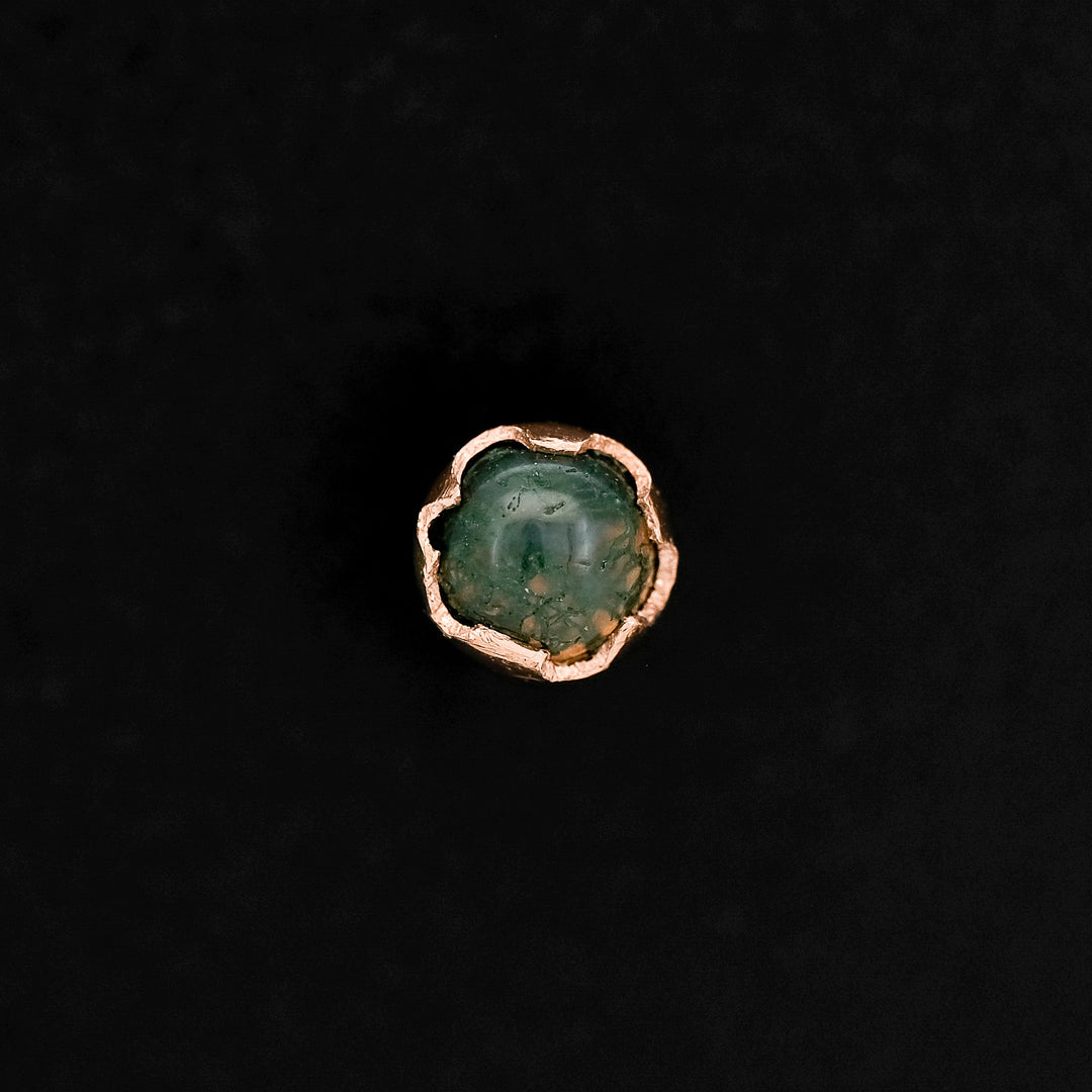 Moss Agate in 14k Rose Gold - Threadless End
