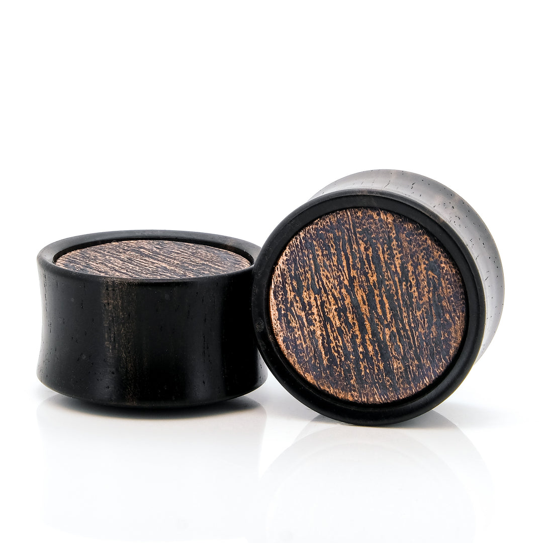 Ebony Texture Copper Plugs - 16mm (5/8"), 19mm (3/4")