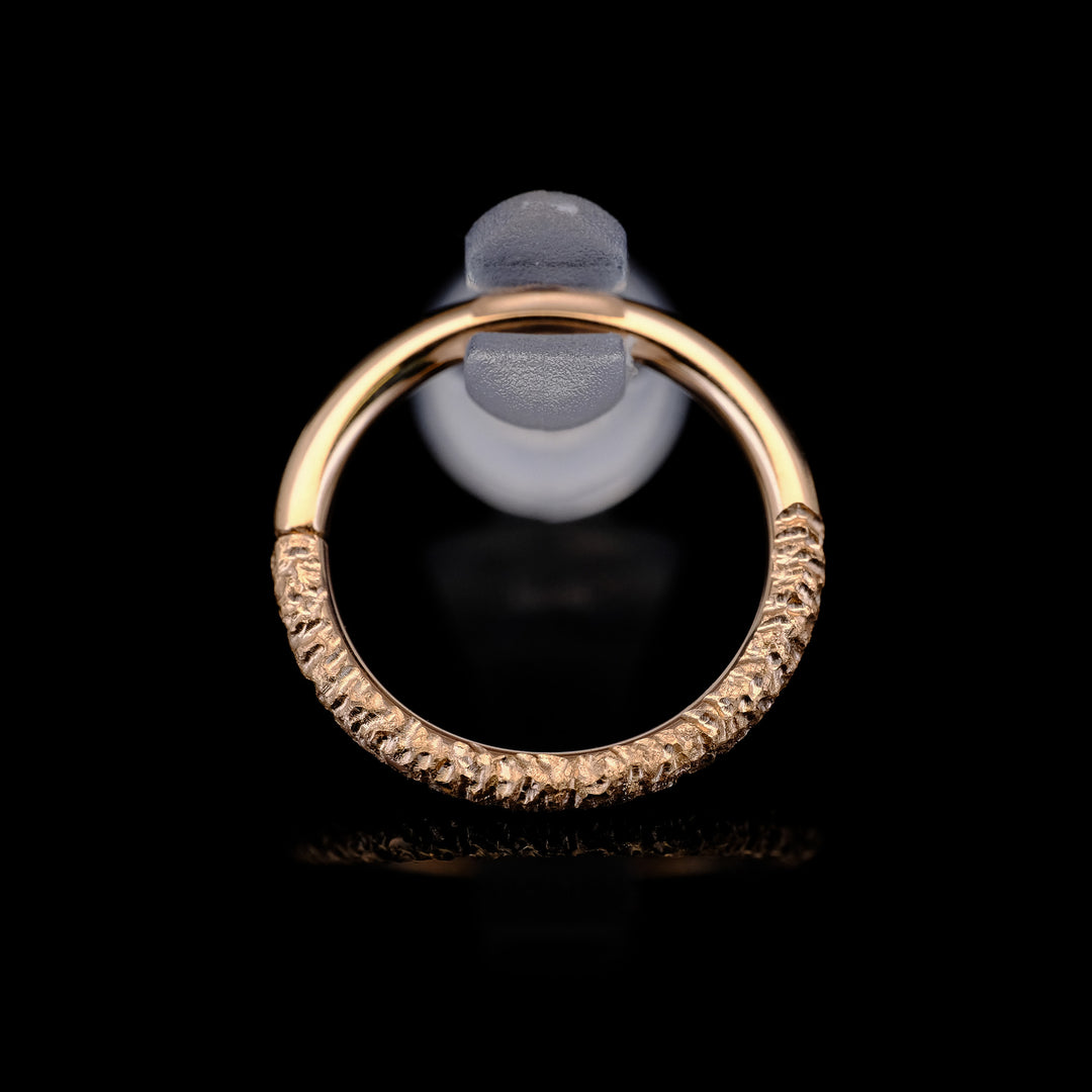 Rose Gold Textured Seam Ring - 16ga