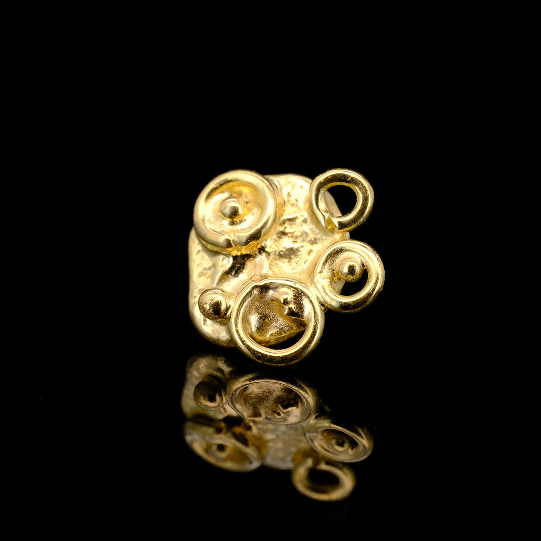 Rings & Dots - Threadless end - 18kt Yellow Gold