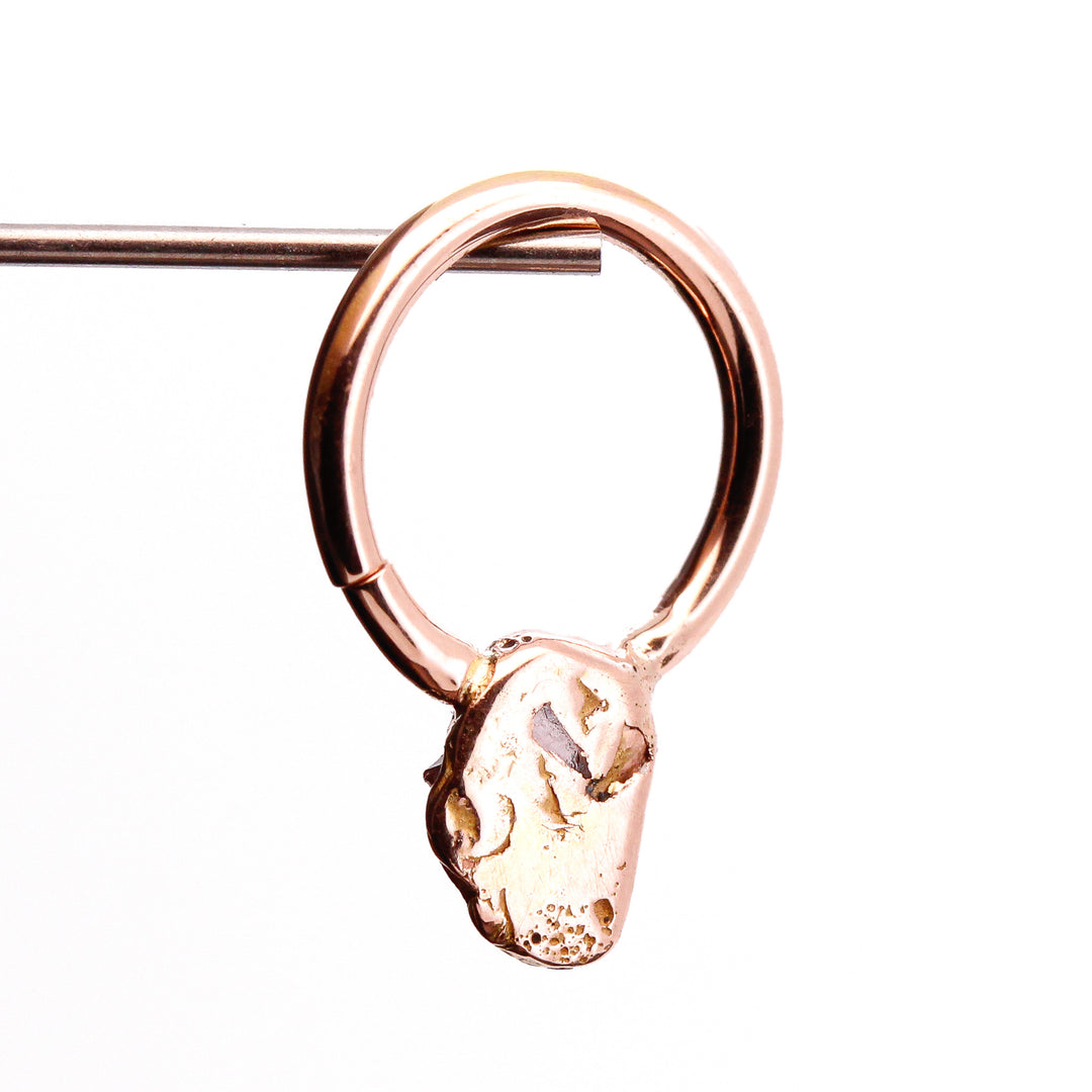 Pink Sapphire in Sculpted Molten Rose Gold - 16ga Seam Ring