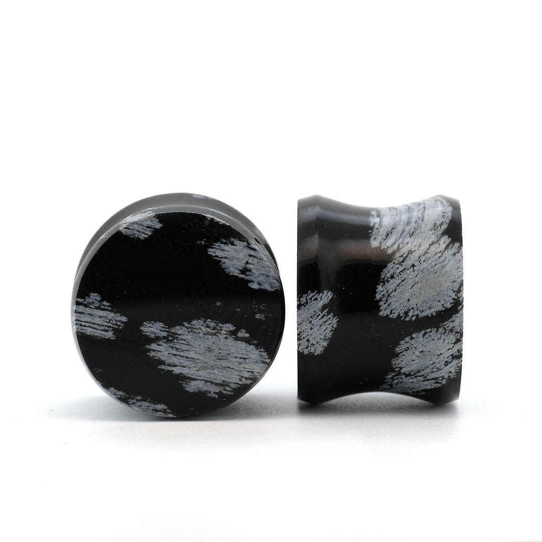 Snowflake Obsidian Plugs - 16mm (5/8")