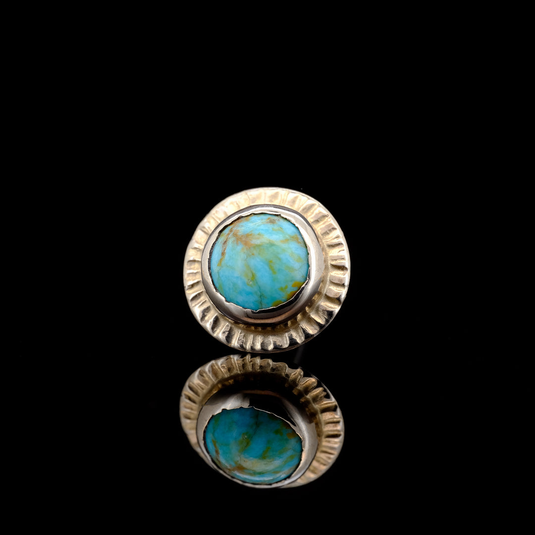 Sunrise - Tyrone Turquoise in 14kt White Gold - 14ga Threaded End