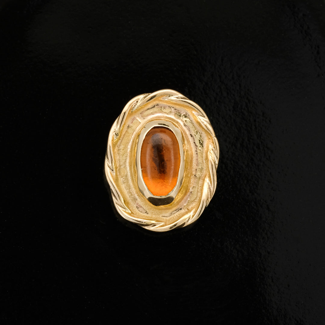 Madeira Citrine and Yellow Gold "Corral" - Threaded End - 14ga