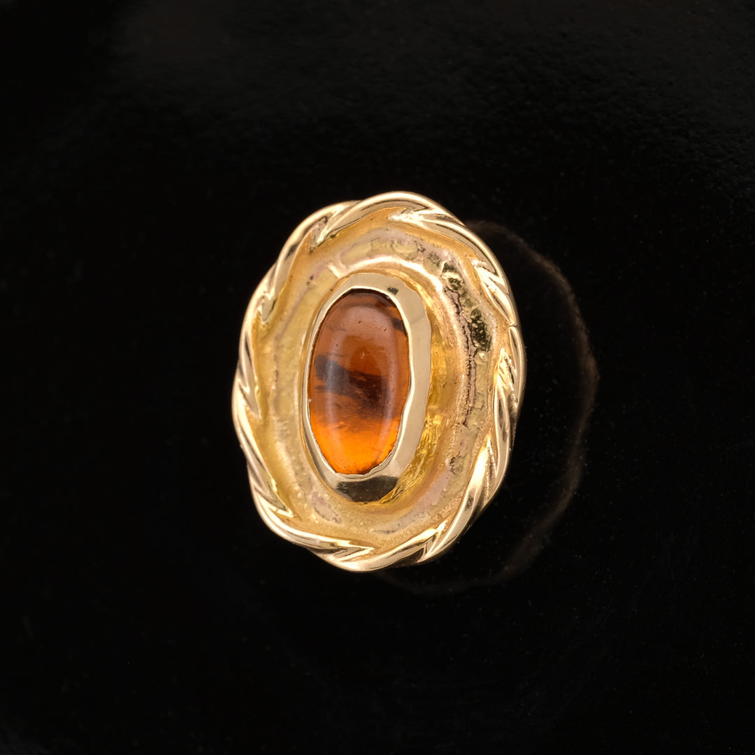 Madeira Citrine and Yellow Gold "Corral" - Threaded End - 14ga