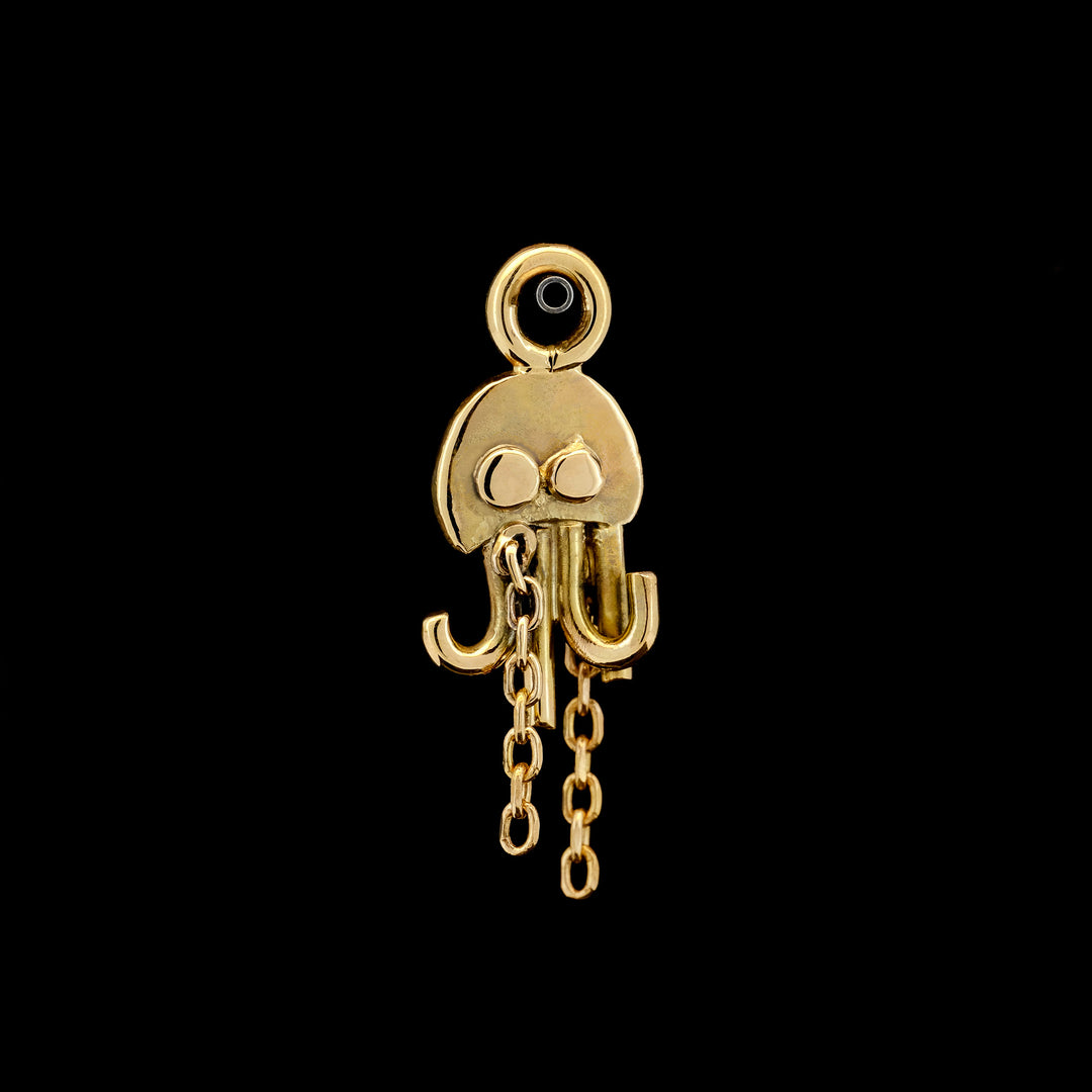 Shrug - Jellyfish Charm - Yellow Gold