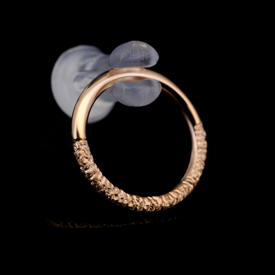 Rose Gold Textured Seam Ring - 16ga