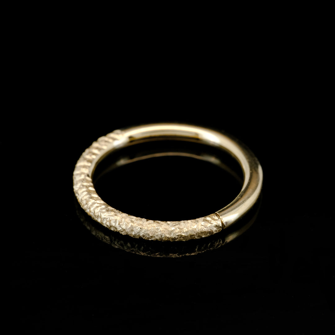 Yellow Gold Textured Seam Ring - 16ga