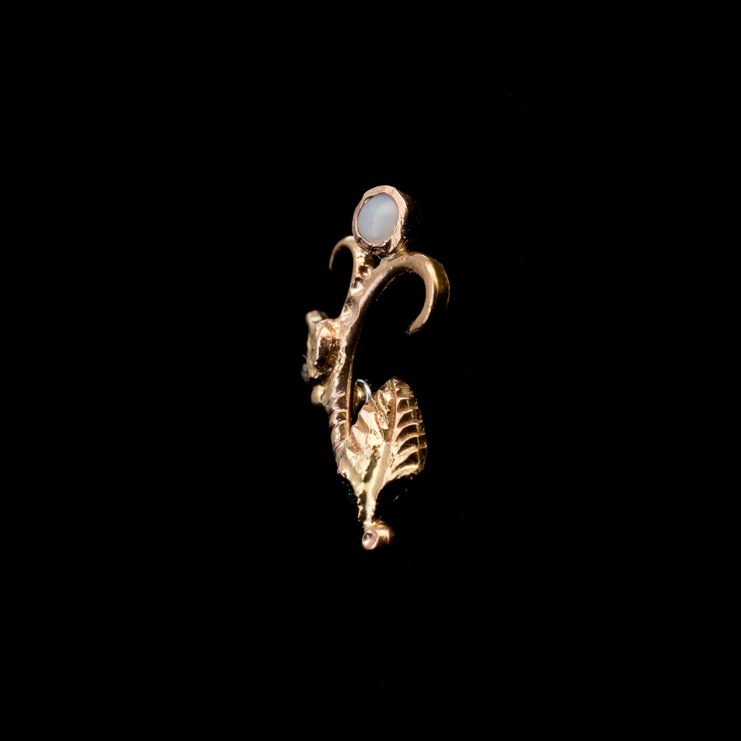 Flourish in Mixed Metals with Opal - Threaded End - 14ga