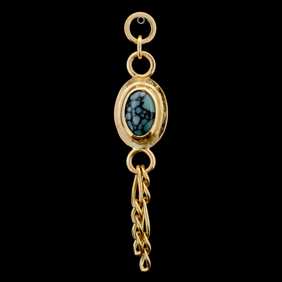 New Lander Turquoise in Yellow Gold Figaro Charm