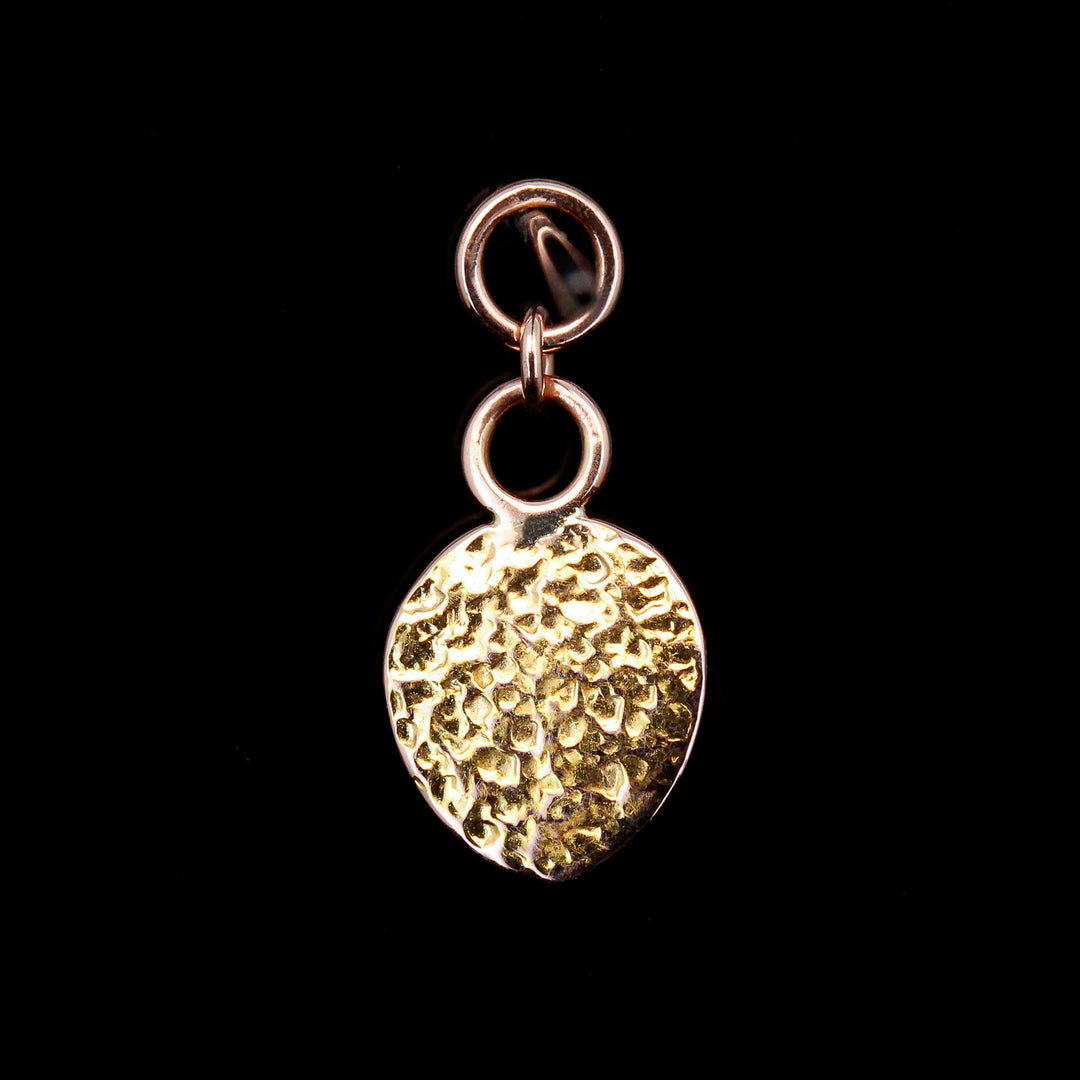 Rose Cut Hematite in 14kt Rose & Yellow Gold Comet Charm