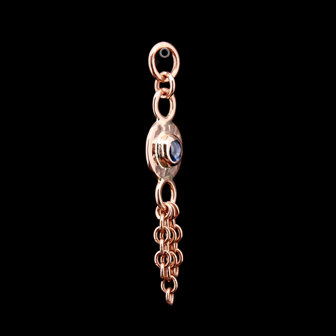 Blue Sapphire in Rose Gold Sandman Tassel Charm