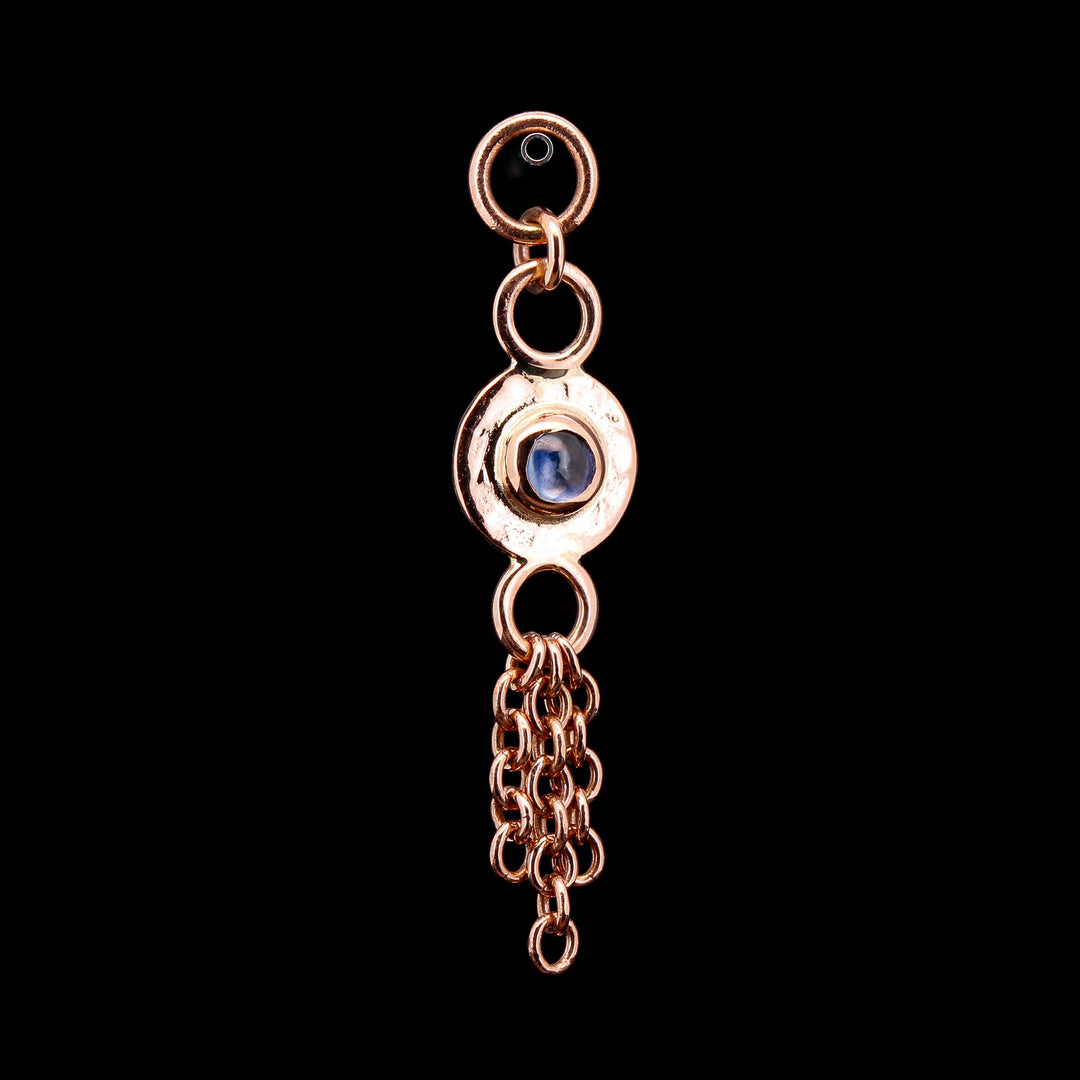 Blue Sapphire in Rose Gold Sandman Tassel Charm