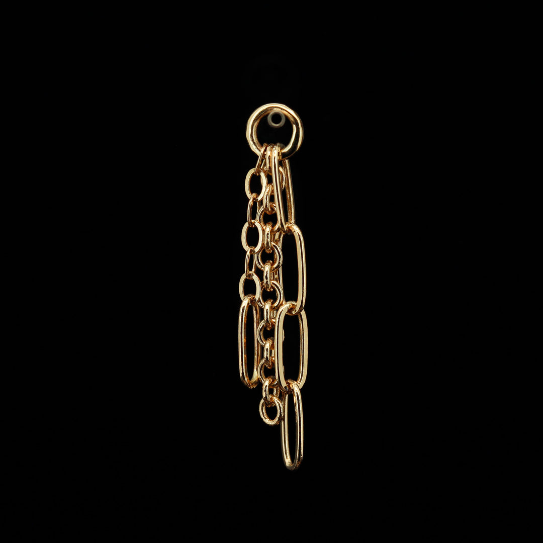 Paperclip & Cable Chain Charm - 14kt Yellow Gold