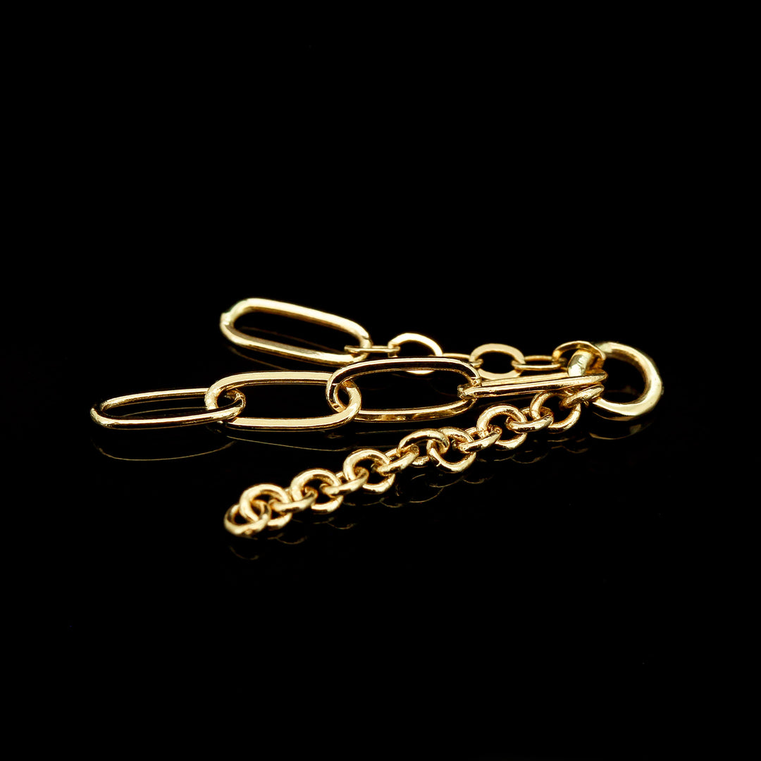 Paperclip & Cable Chain Charm - 14kt Yellow Gold