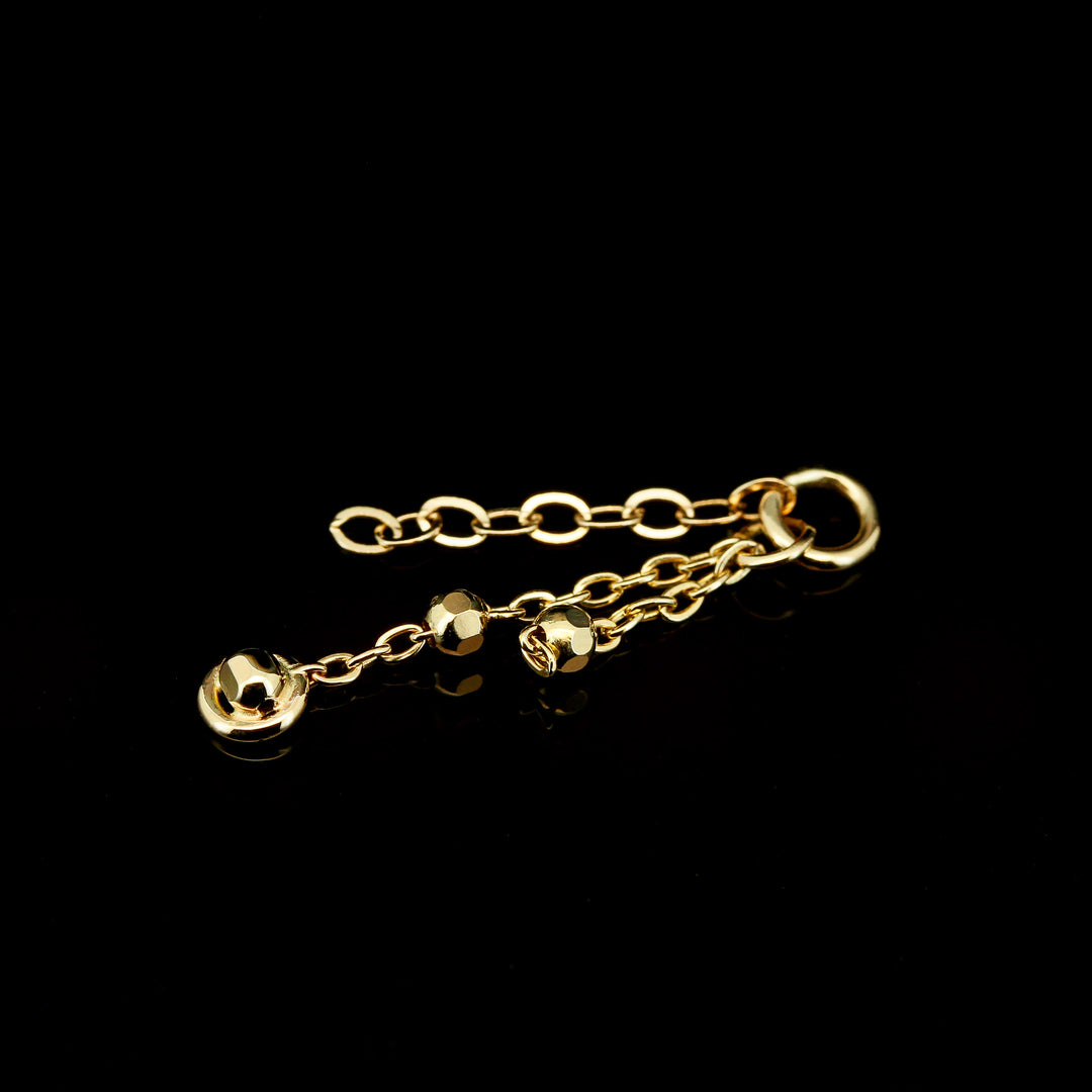 Saturn Bead Chain Charm - 14kt Yellow Gold