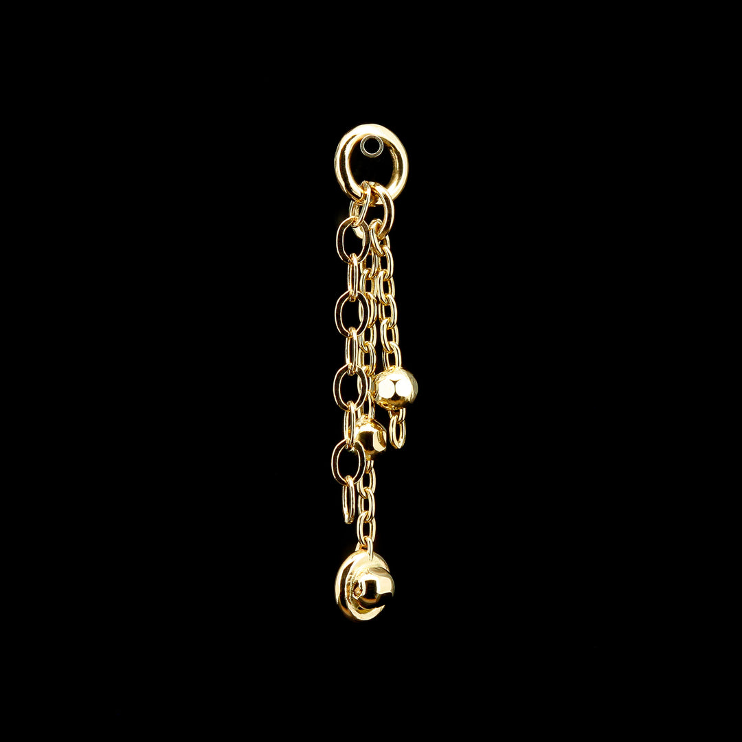 Saturn Bead Chain Charm - 14kt Yellow Gold