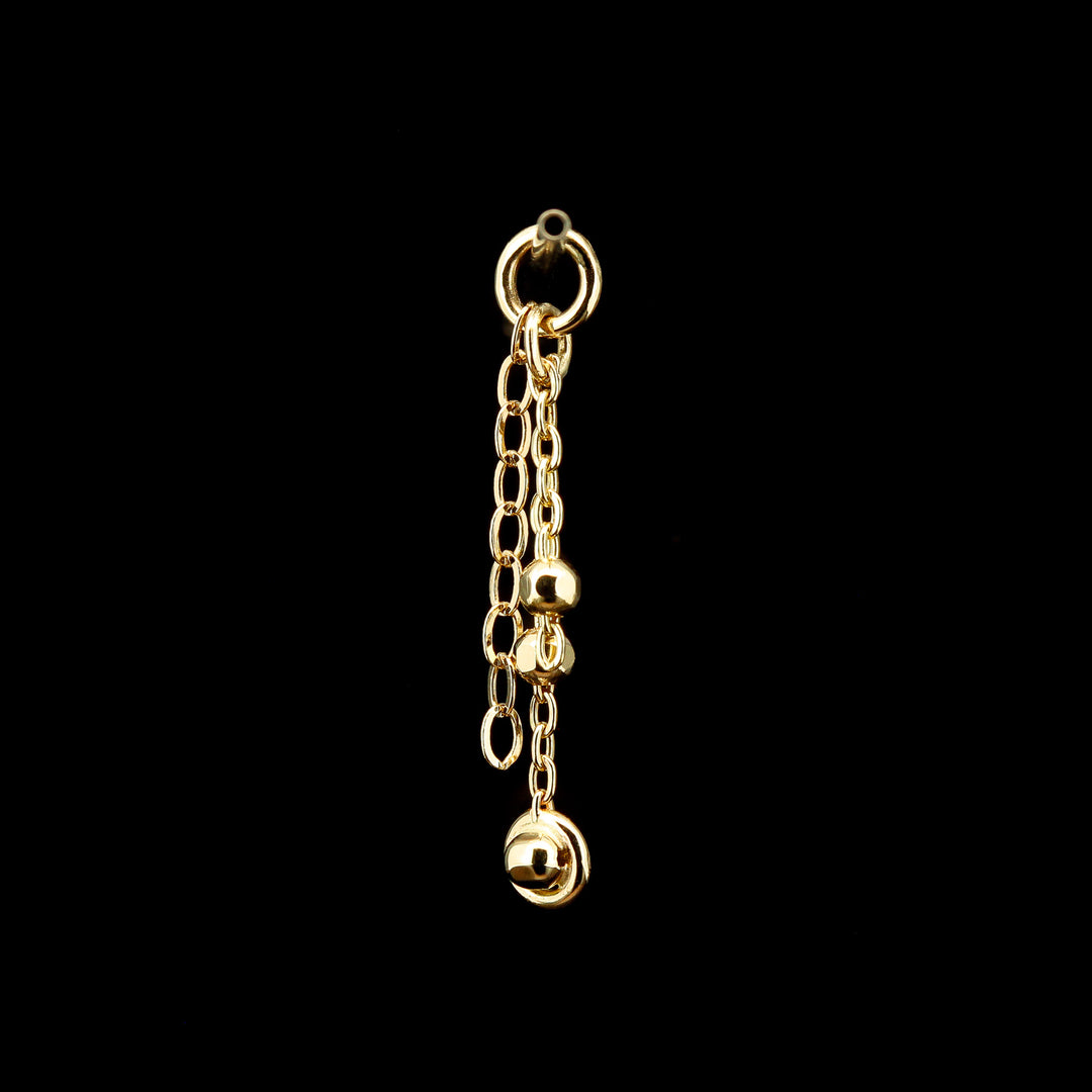 Saturn Bead Chain Charm - 14kt Yellow Gold