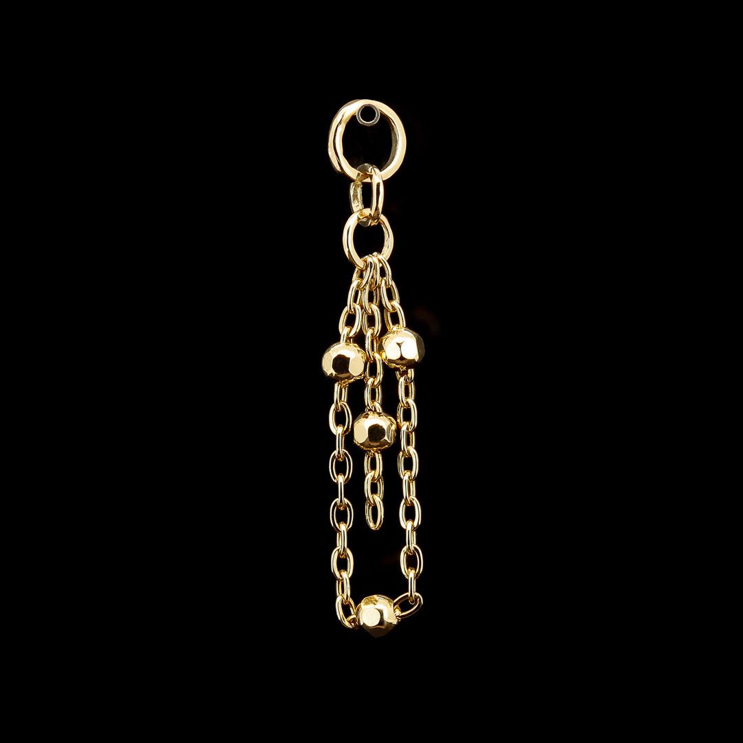 Bead Chain Loop Charm - 14kt Yellow Gold