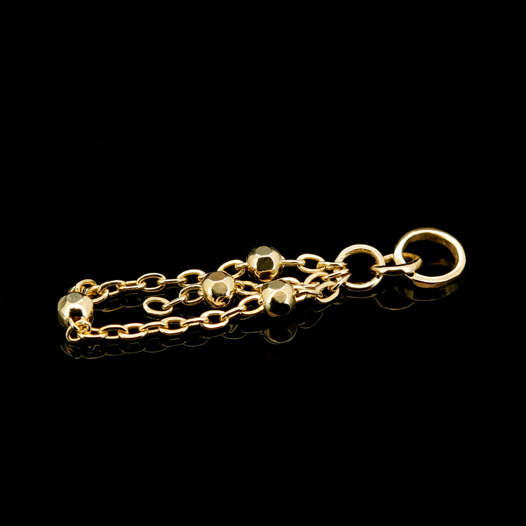 Bead Chain Loop Charm - 14kt Yellow Gold