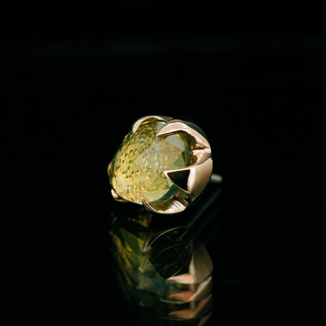 Peridot in 14kt Yellow Gold - Threadless end