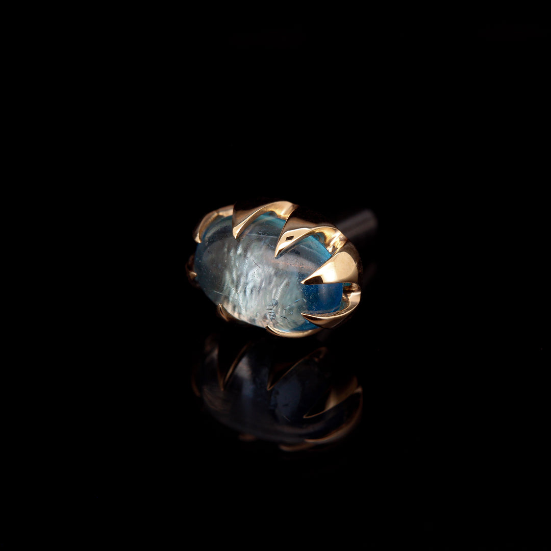 Blue Topaz in 14kt Yellow Gold - 14ga Threaded end