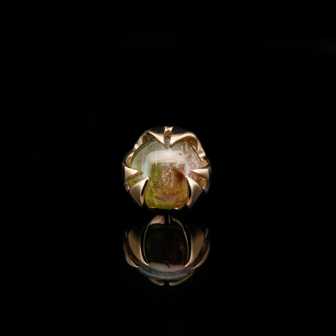 Melon Tourmaline in 14kt Yellow Gold - Threadless end