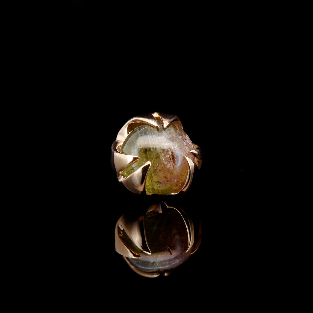 Melon Tourmaline in 14kt Yellow Gold - Threadless end