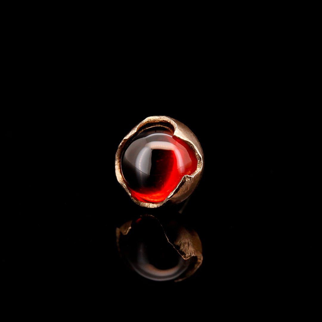 Garnet in 14kt Yellow Gold Threadless end