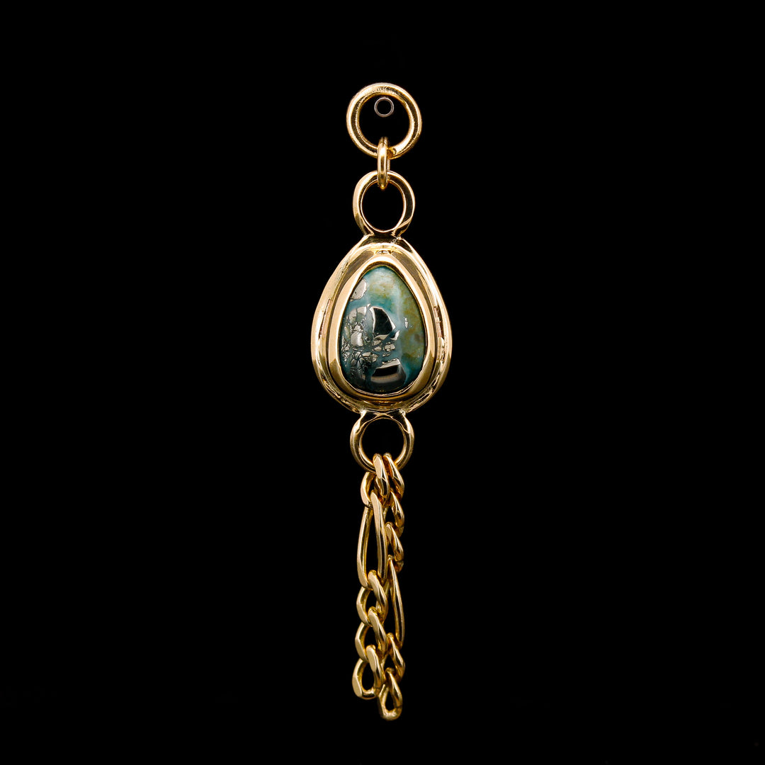 Carico Lake Turquoise in Yellow Gold Figaro Charm