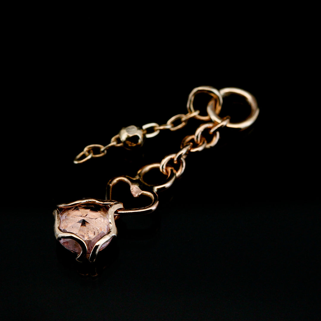 Pink Spinel in Yellow Gold Charm