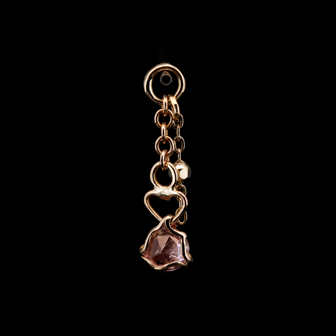 Pink Spinel in Yellow Gold Charm