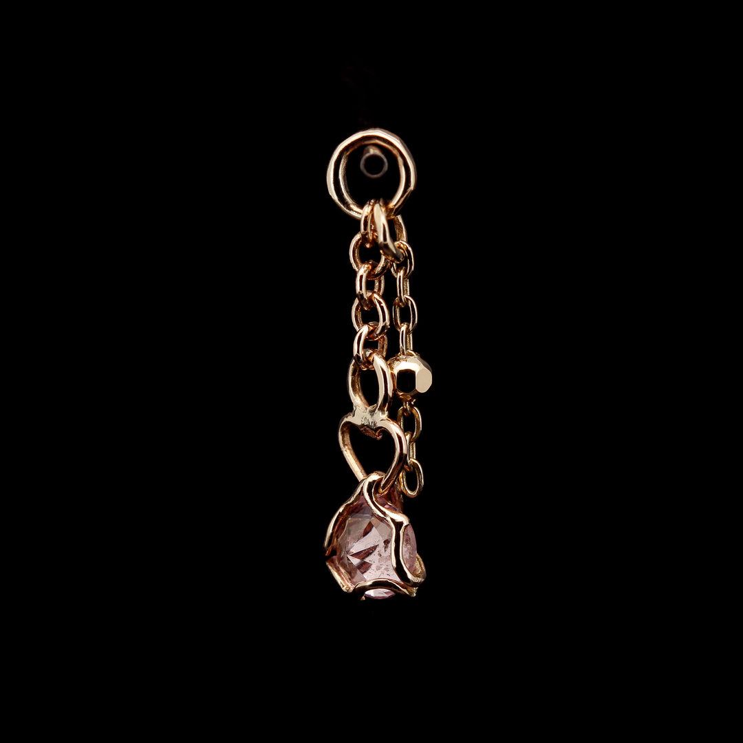 Pink Spinel in Yellow Gold Charm