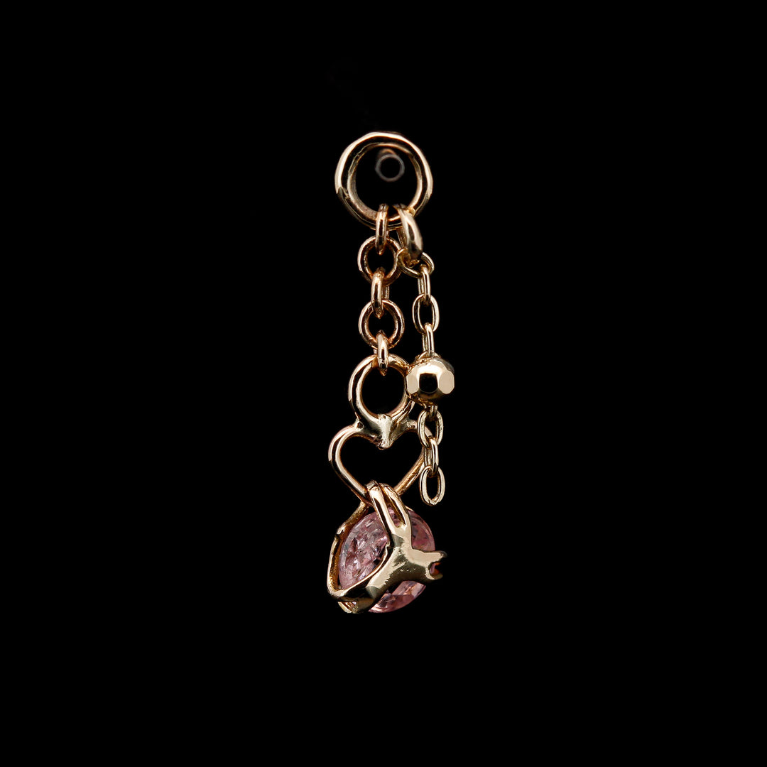 Pink Spinel in Yellow Gold Charm