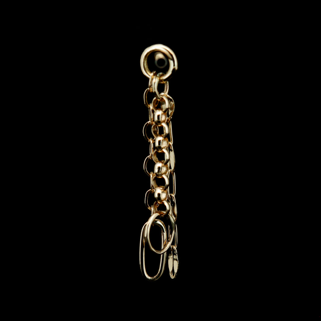 Yellow Gold Mixed Chain Charm