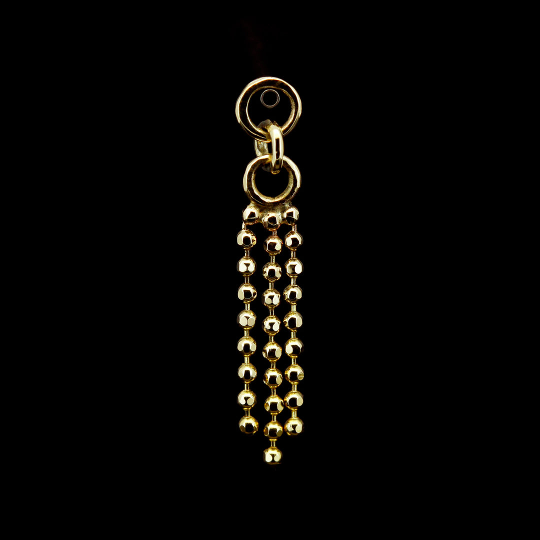 Bead Tassel Charm - Yellow Gold