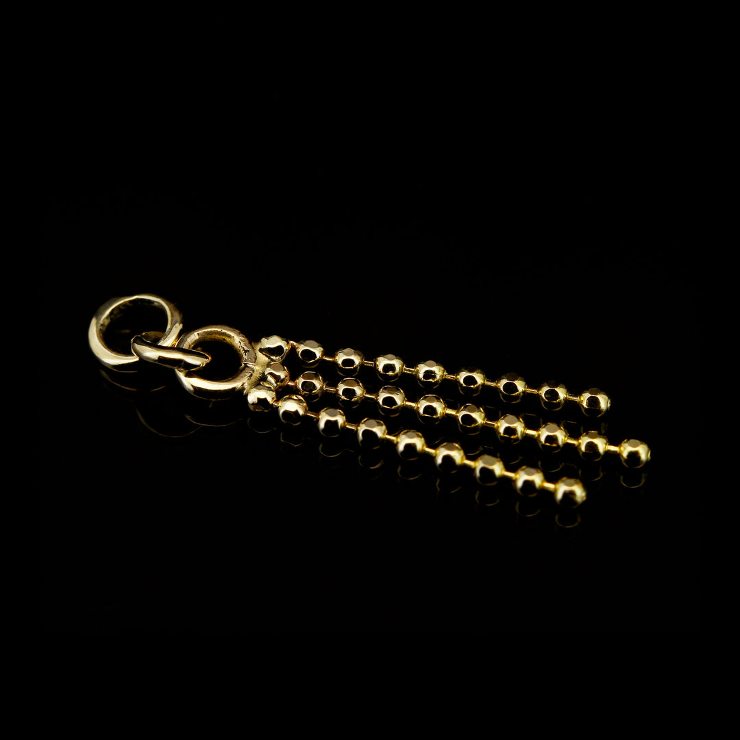 Bead Tassel Charm - Yellow Gold