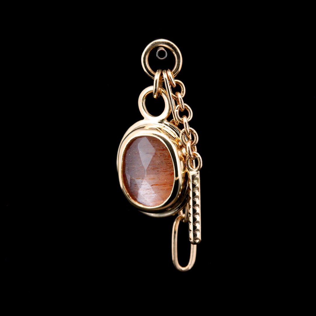 Sandman Charm - Chocolate Moonstone in 14kt Yellow Gold