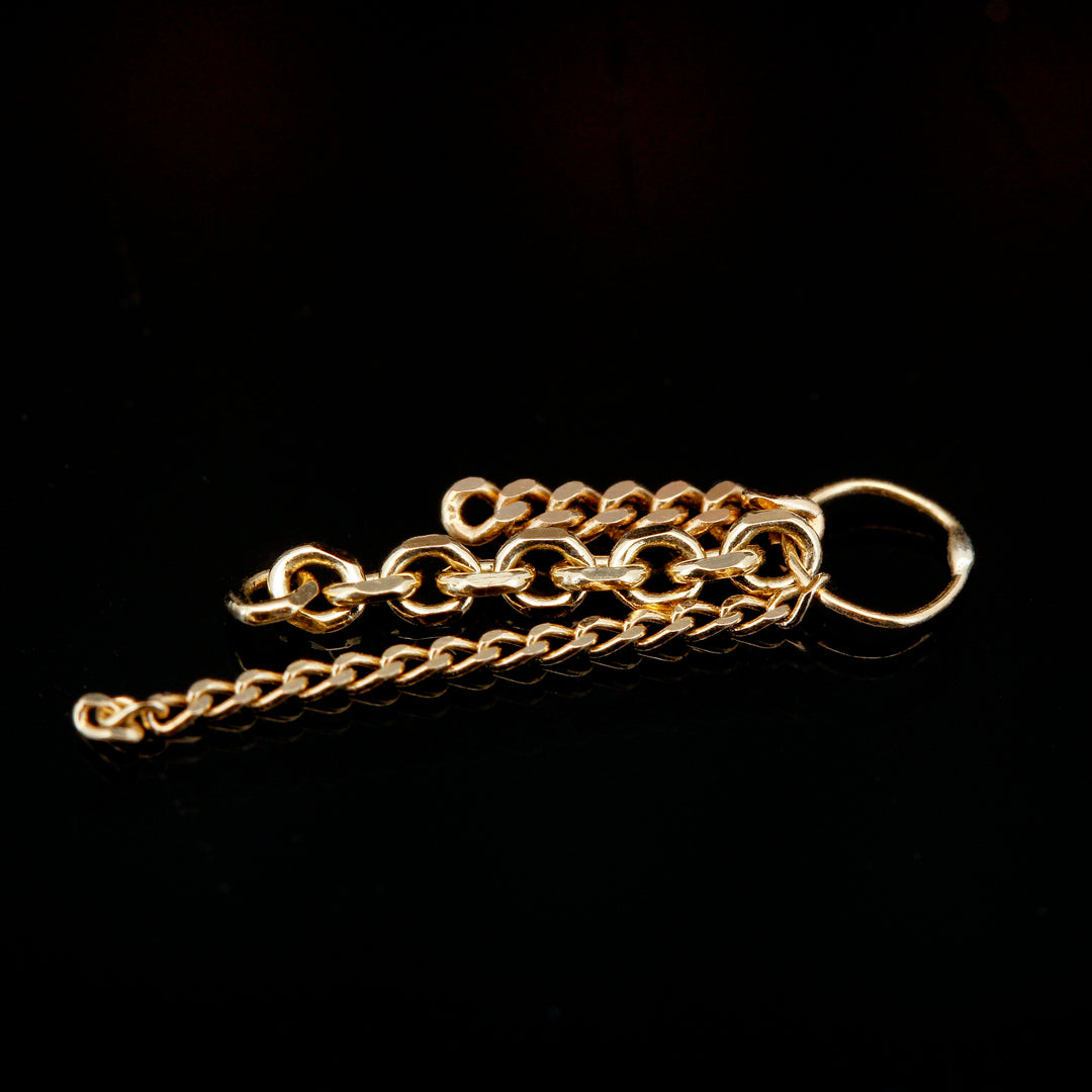 Yellow Gold Triple Chain Charm