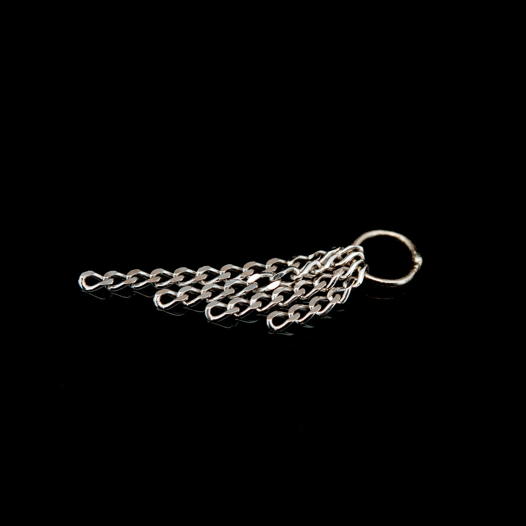 White Gold Quad Chain Charm