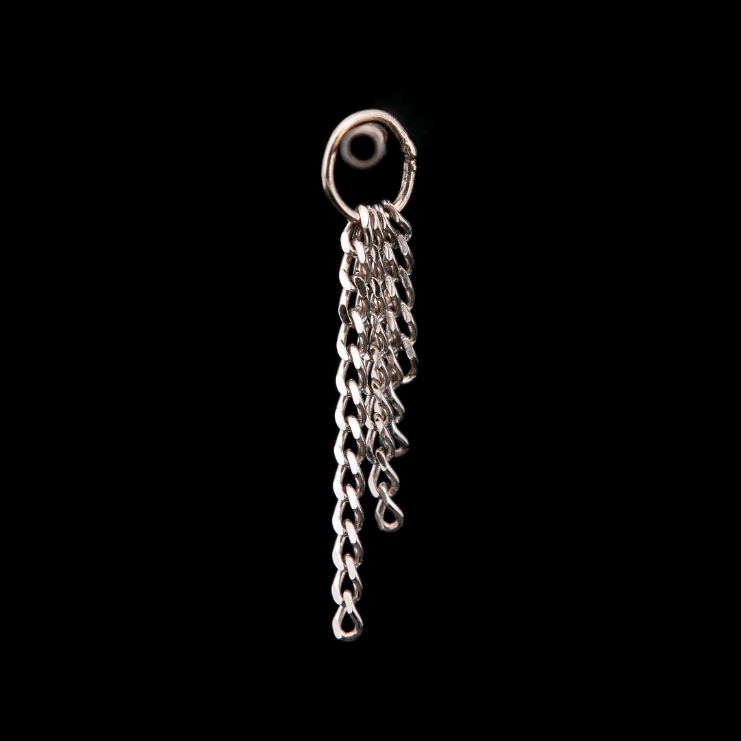 White Gold Quad Chain Charm