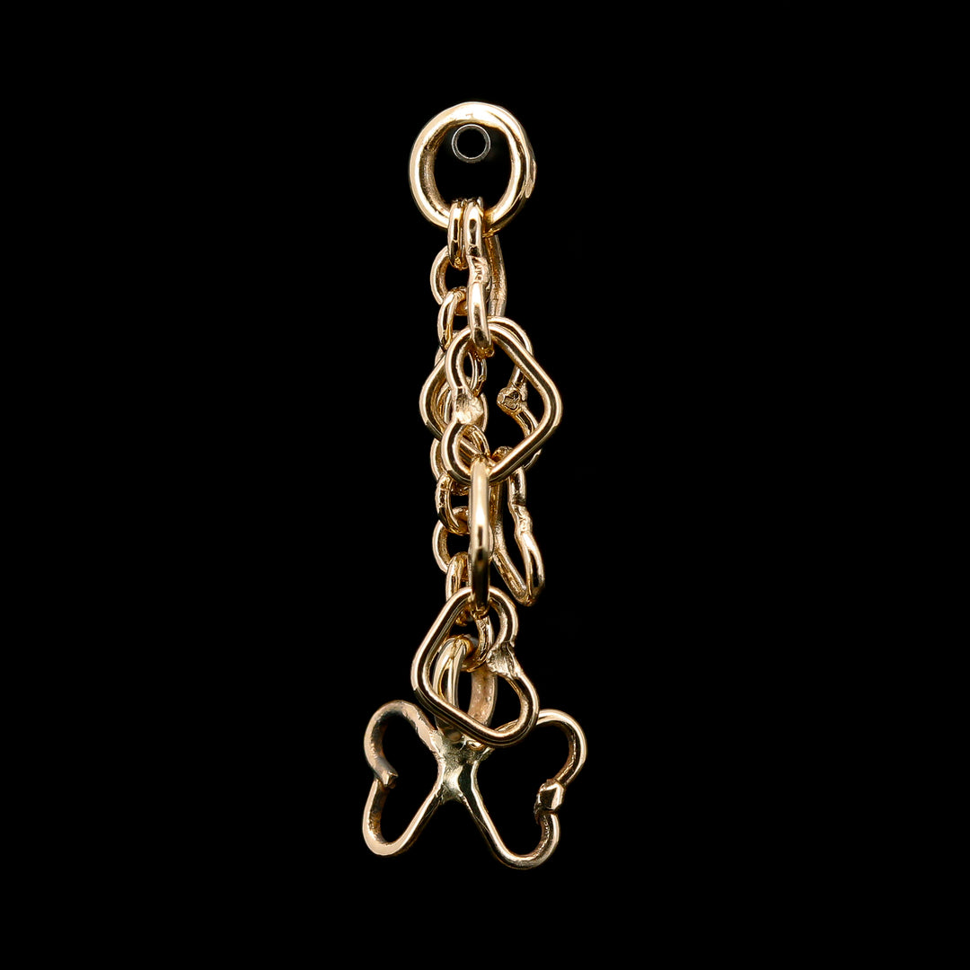 Heart Butterfly Chain Charm - Yellow Gold