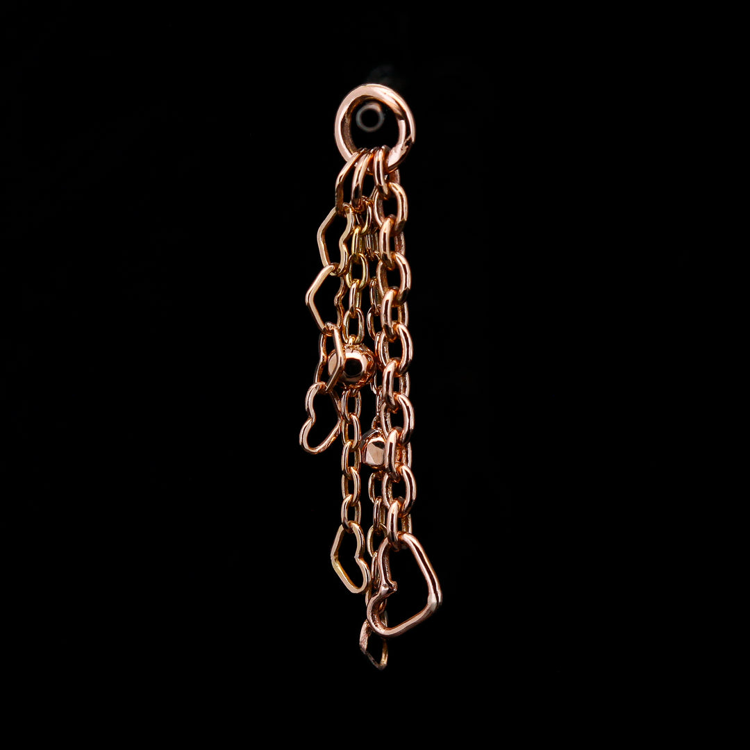 Hearts + Beads Rose Gold Charm