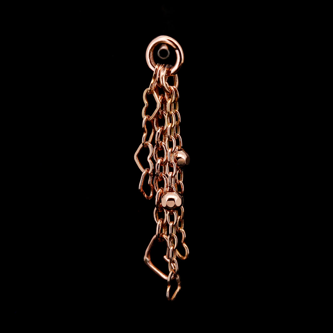 Hearts + Beads Rose Gold Charm