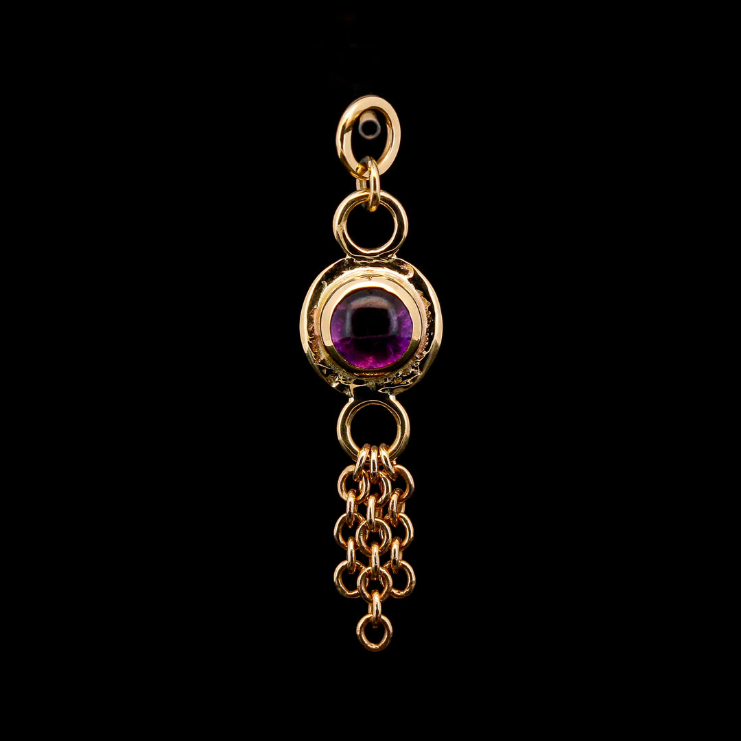 Amethyst in Yellow Gold Tassel Charm