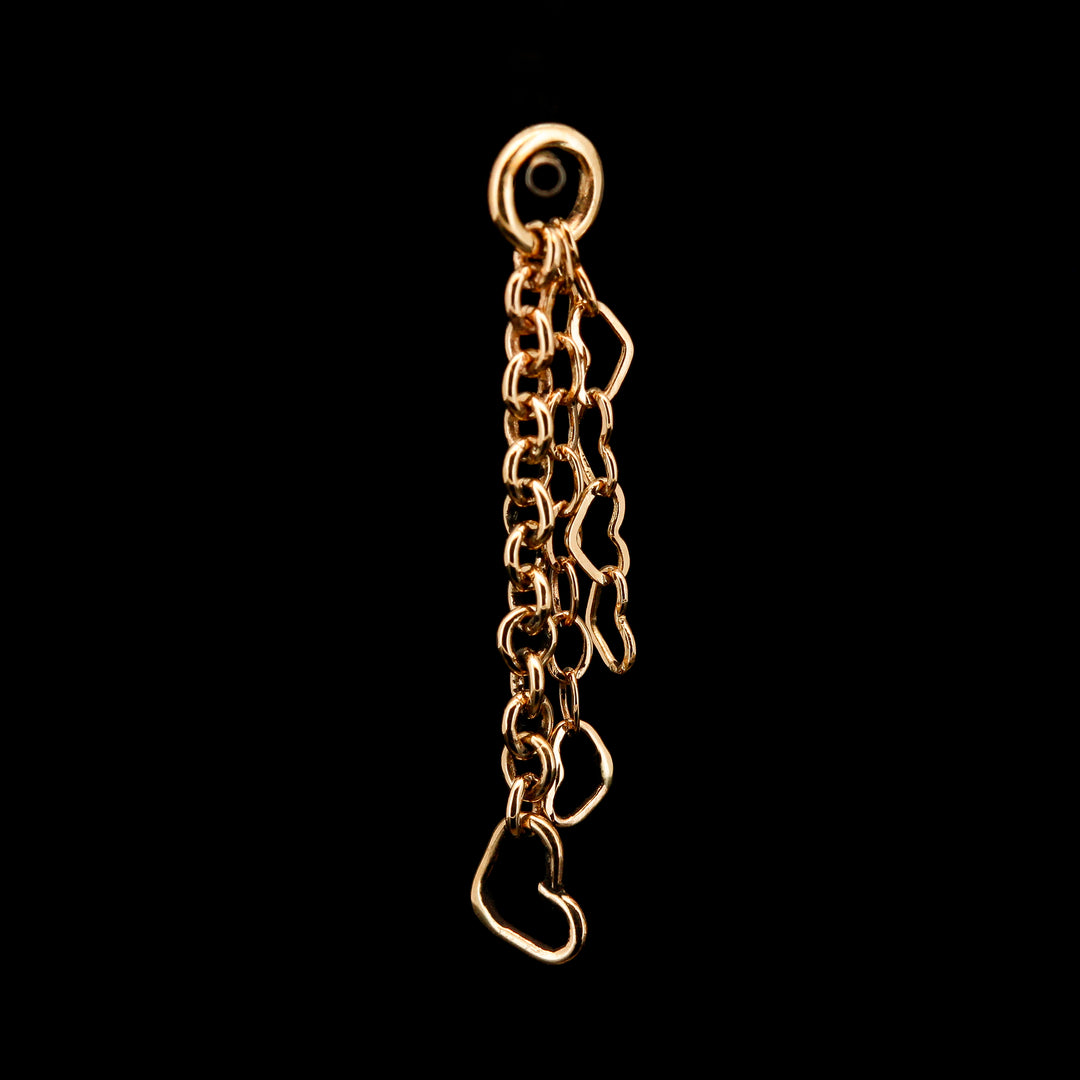 Heart Cascade Yellow Gold Charm