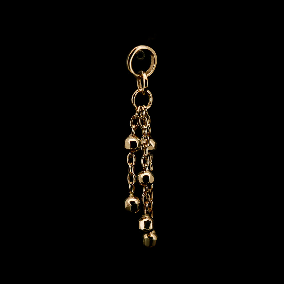 Bead Chain Tassel Charm - 14kt Yellow Gold