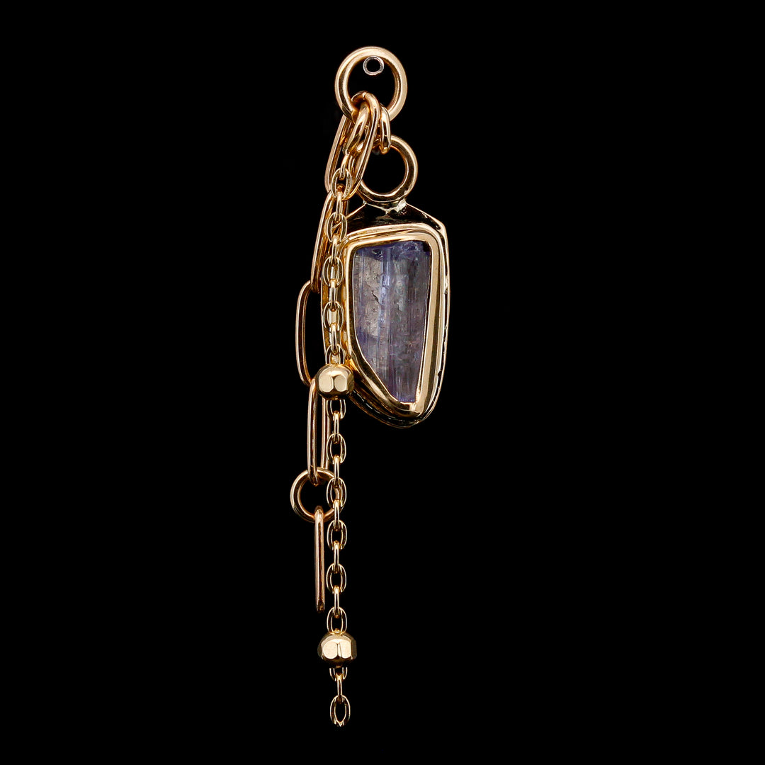 Rough Tanzanite in Yellow Gold Sandman Charm