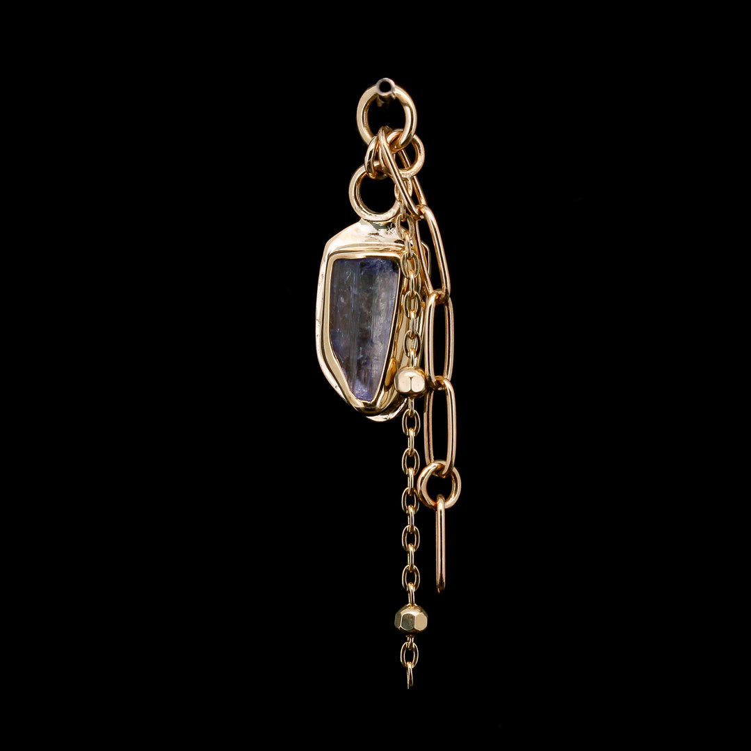 Rough Tanzanite in Yellow Gold Sandman Charm